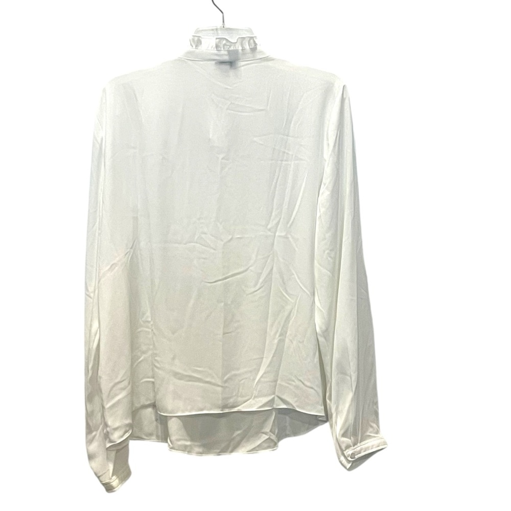 J Crew Factory Long Sleeve White Top Blouse Ruffles Size 18 High Neck NEW $80 - Picture 16 of 16
